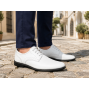 Pantofi Derby bărbați albi din piele naturală cu talpă neagră GKR103AB